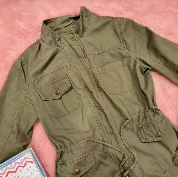 Military green sinch waist jacket - Picture 8 of 15